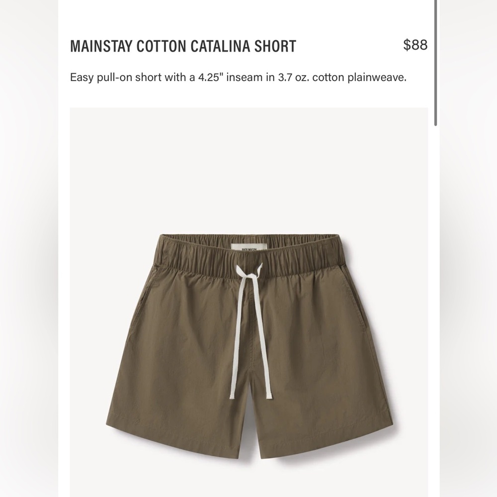 Buck mason mainstay cotton short bay leaf L
